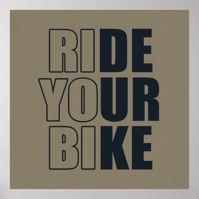 Poster citações inspiracionais de ciclismo (Frente)