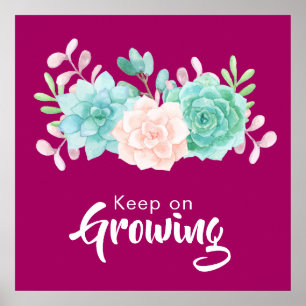 Poster Citações inspiradas com flores Pastel