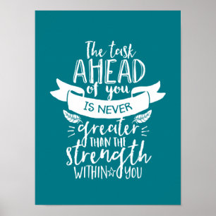 Pôster Citações inspiradas da vida a força dentro de v