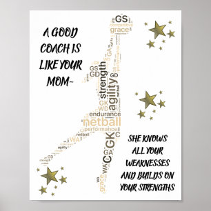 Poster Citações inspiradas do treinador do Netball