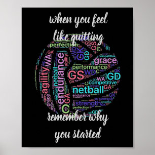 Poster Citações inspiradores do Netball