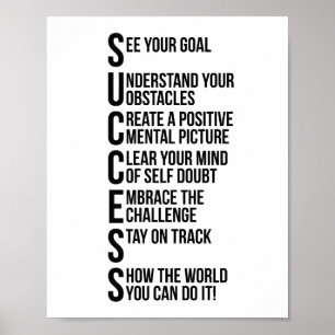Poster Citações inspiradores do sucesso