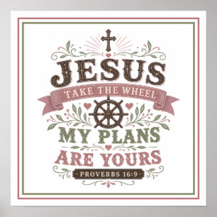 Poster Citações Jesus Assume o Volante Meus Planos São Se