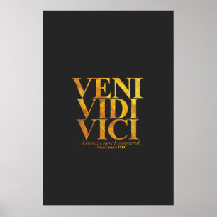 Poster Citações Latin de Veni Vidi Vici Júlio César