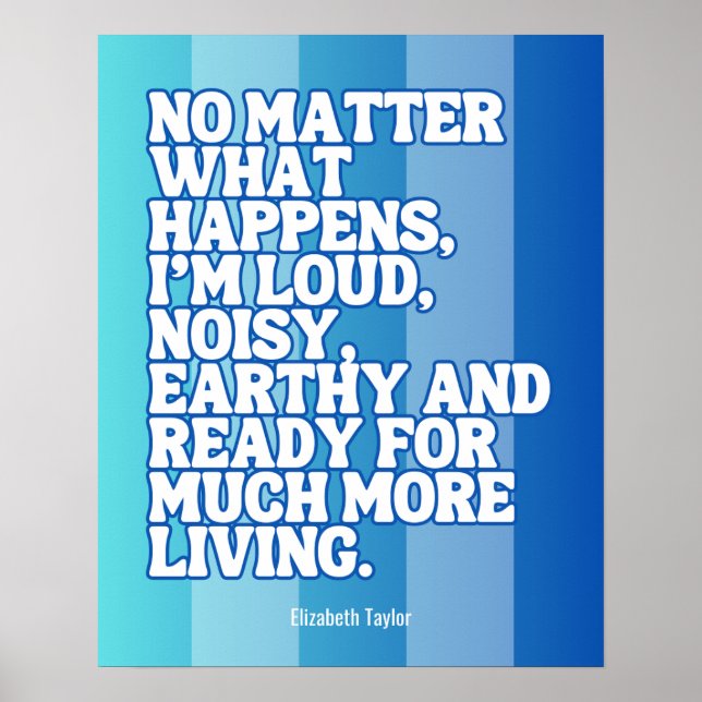 Poster Citações Motivacionais Inspiracionais Elizabeth Ta (Frente)