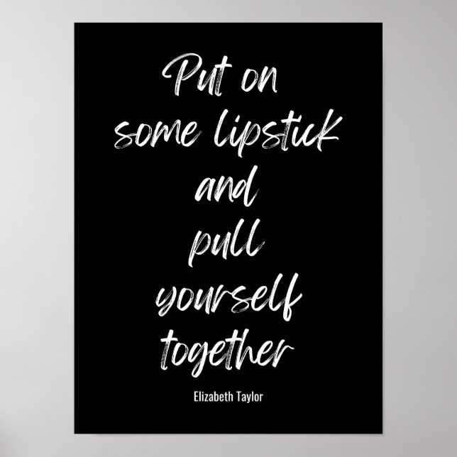 Poster Citações Motivacionais Inspiracionais Elizabeth Ta (Frente)