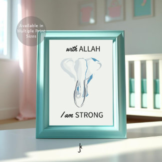 Poster Citações Motivadoras da Creche Islâmica Azul Branc