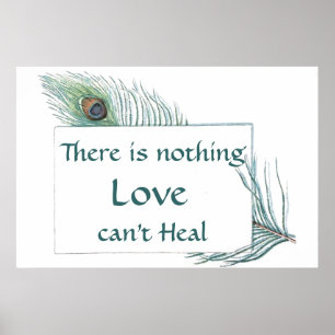 Poster Citações retros do amor da pena do pavão do