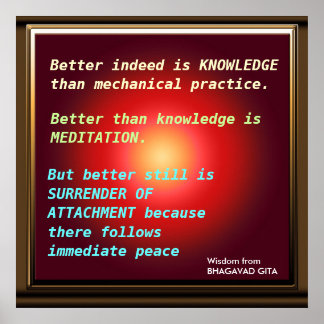 Pôster Citações WISDOM de Bhagavad Gita