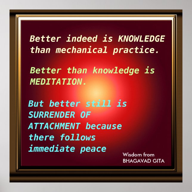 Pôster Citações WISDOM de Bhagavad Gita (Frente)
