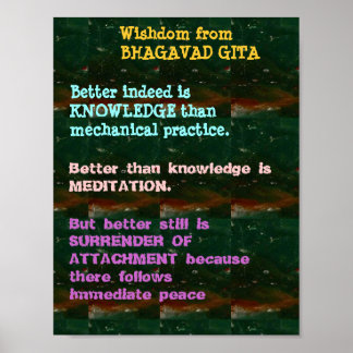 Poster Citações WISDOM de Bhagavad Gita