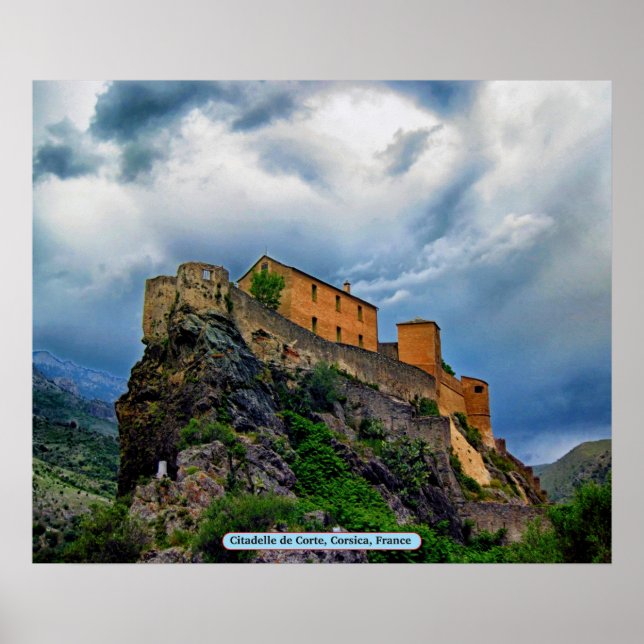 Pôster Citadelle de Corte, Córsega, França (Frente)