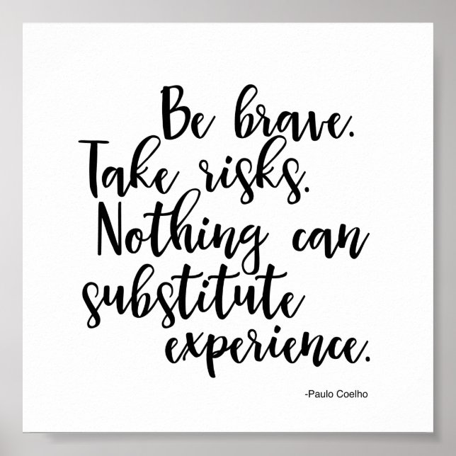 Poster citando Paulo Coelho - experiência (Frente)