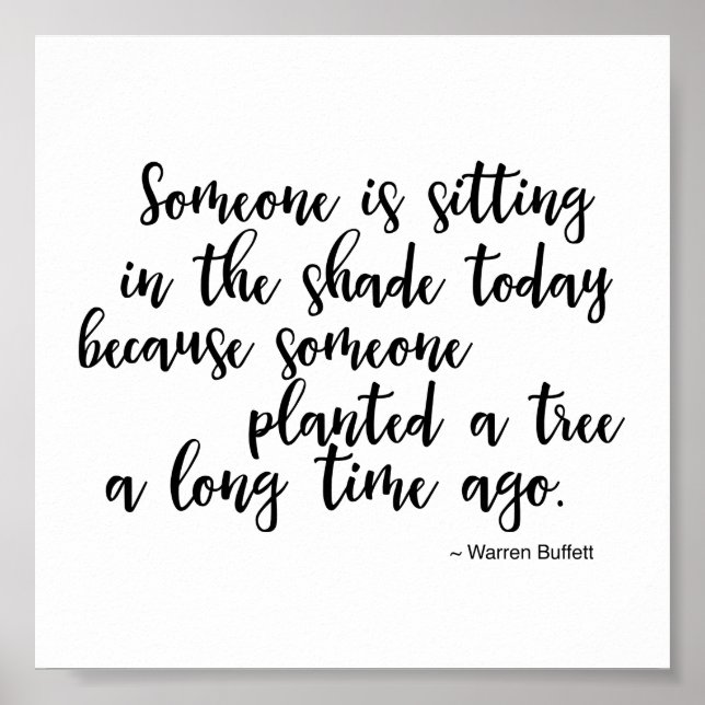 Poster Citando Warren Buffet (Frente)