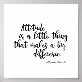 Poster Citando Winston Churchill - Atitude