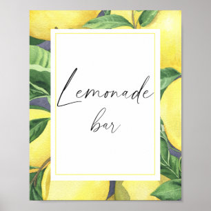 Poster Citrinos limonados de aquarela modernos - bar de l