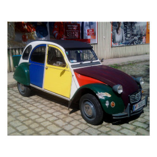Pôster Citroen 2 CV colorido