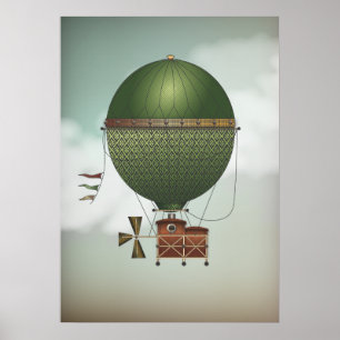 Poster Citronnier da nave Stormy Skies   Viagem Steampunk