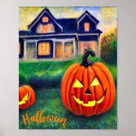 Poster Citrouilles d’Halloween illuminées