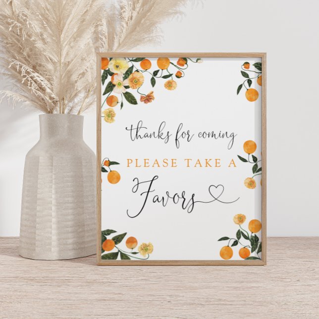 Poster Citrus Baby Shower Thanks For Coming Favor Sign (Criador carregado)