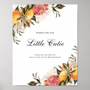 Poster Citrus Botânico Sinal de Livro de Visitas para C