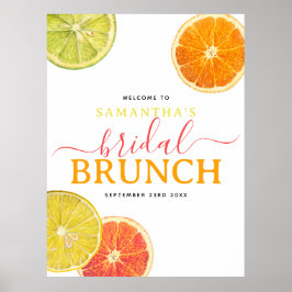 Poster Citrus Bridal Brunch Lemon Orange Chá de panela