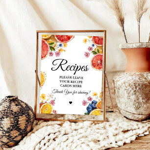 Poster Citrus bridal Deixe seu Chá de panela de receitas