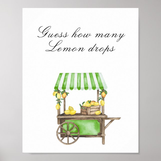 Poster Citrus bridal shower - Guess how many game (Frente)