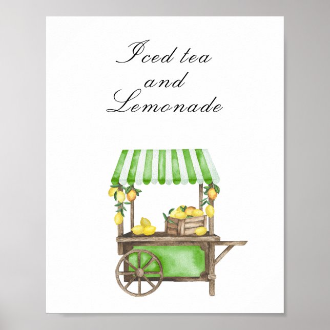 Poster Citrus bridal shower - Iced Tea & Lemonade (Frente)