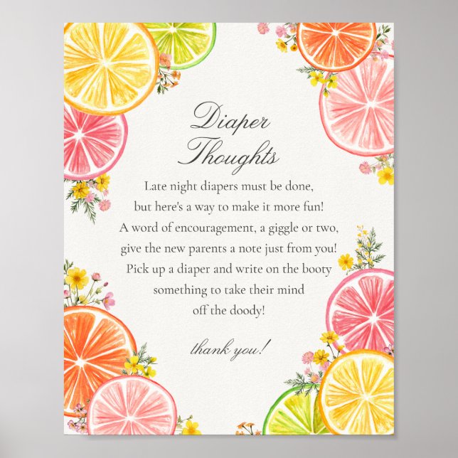 Poster Citrus Floral Little Cutil Thoughts Game (Frente)