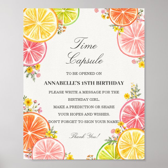 Poster Citrus Floral Little Cutil Time Capsule Game (Frente)