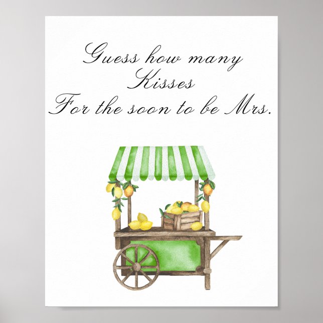 Poster Citrus - How many kisses bridal shower game (Frente)