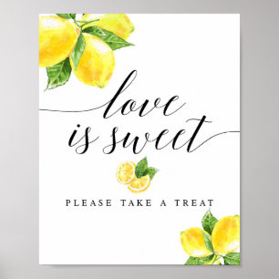 Poster Citrus Lemon Love é Sweet Sign 8x10"