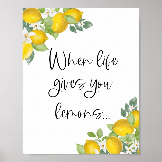 Poster Citrus Lemon Party When Life Gives You Lemons (Frente)