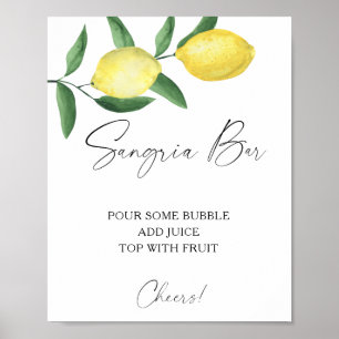 Poster Citrus limão aquarela - bar sangria