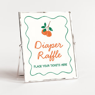 Poster Citrus Little Cutie Chá de fraldas Fralda Raffle