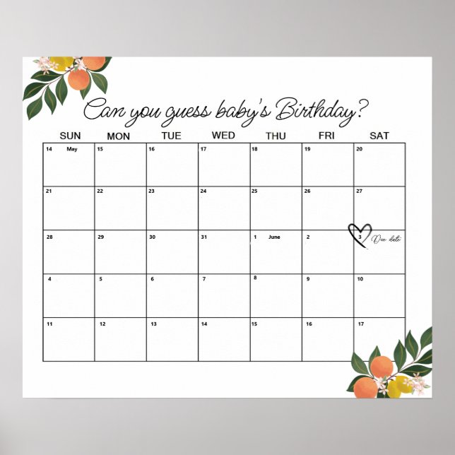 Poster Citrus Love Chá Date due (Frente)