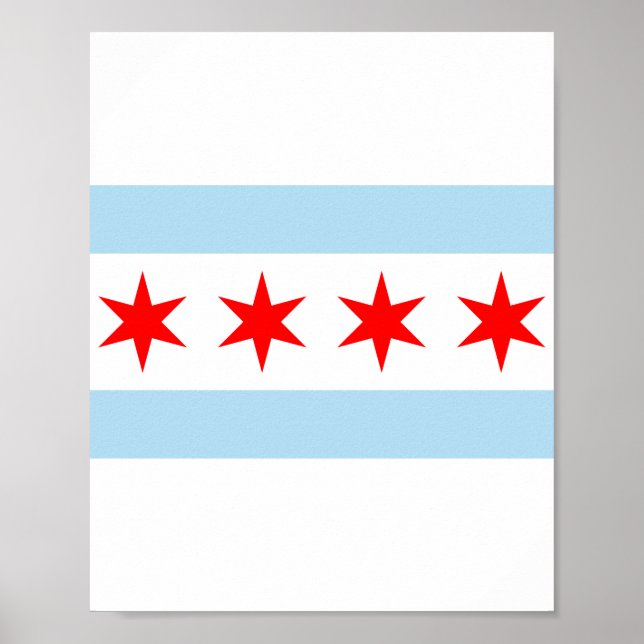 Poster City Flag de Chicago (Illinois) (Frente)