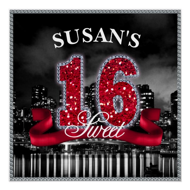 Pôster City Lights Sweet Six Red ID242 (Frente)