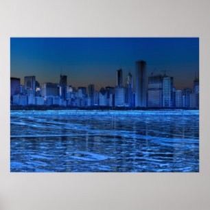 Poster City of broad shoulders and lake Michigan