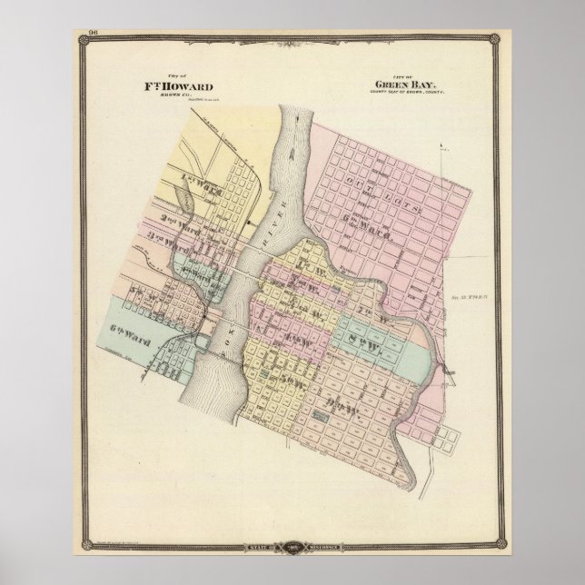 Poster City of Ft Howard, City of Green Bay (Frente)