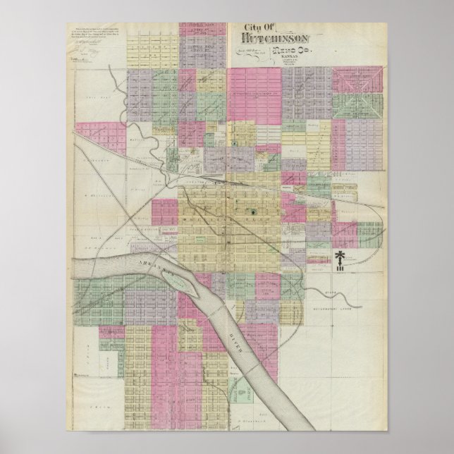 Pôster City of Hutchinson, Reno County, Kansas (Frente)