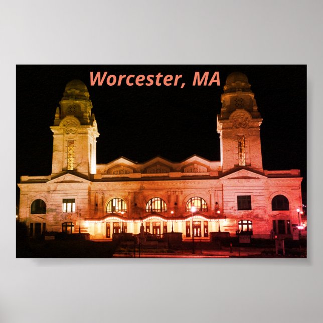 Poster City of Worcester, Massachusetts Architecture (Frente)