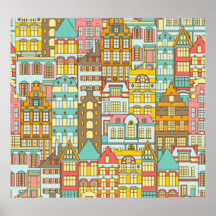 Poster City Panorama Sketch: Casas Sem Olho.