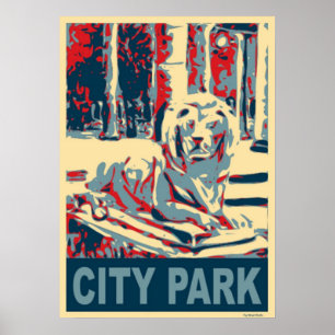 Poster City Park Lion