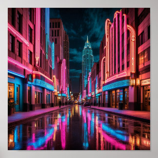 Poster City Street Night View