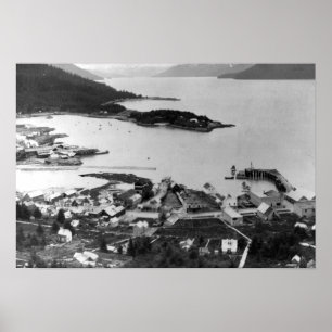 Pôster City View of Wrangell, Alaska Photograph