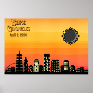 Poster Cityscape Eclipse 2024