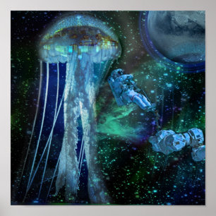 Pôster Ciudad Engin espacial