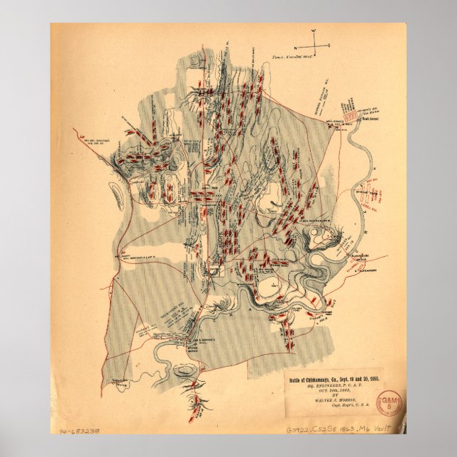 Pôster Civil War Battle of Chickamauga Sept 19 & 20 1863 (Frente)